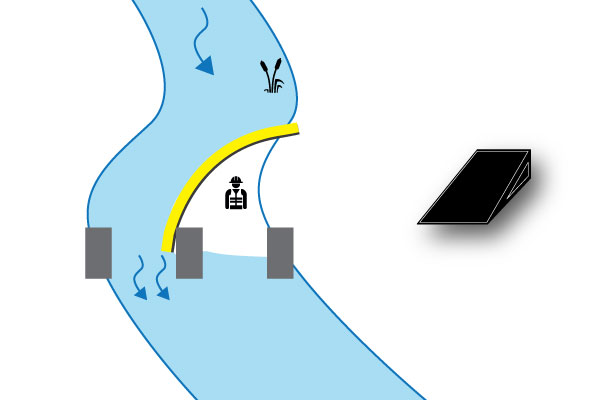 batardeaux-pile-pont-riviere-water-gate-megasecureurope ataguía del río en el muelle del puente